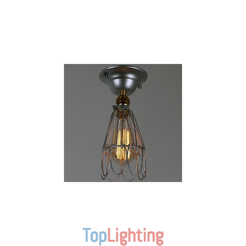 Country Style Mini Lamp 1 Light Painting Processing Silver