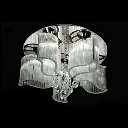Modern Contemporary Chrome Metal Flush Mount