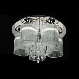 Modern Contemporary Chrome Metal Flush Mount