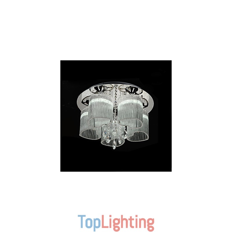 Modern Contemporary Chrome Metal Flush Mount