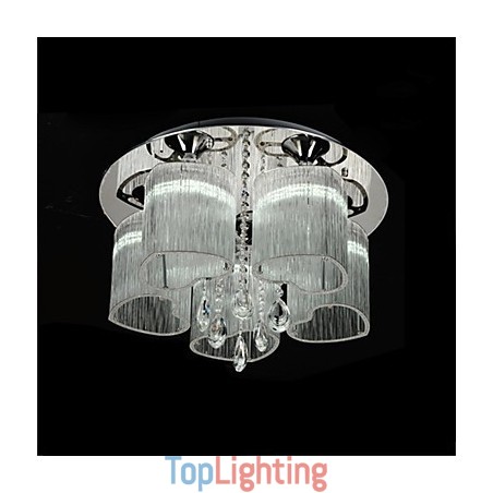 Modern Contemporary Chrome Metal Flush Mount Modern Contemporary Chrome Metal Flush Mount