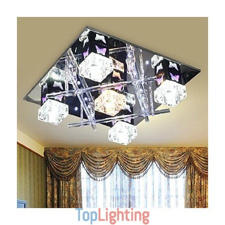 Modern Contemporary Crystal Glass Flush Mount Modern Contemporary Crystal Glass Flush Mount