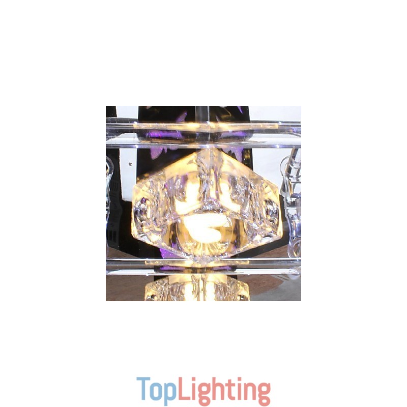 Modern Contemporary Crystal Glass Flush Mount