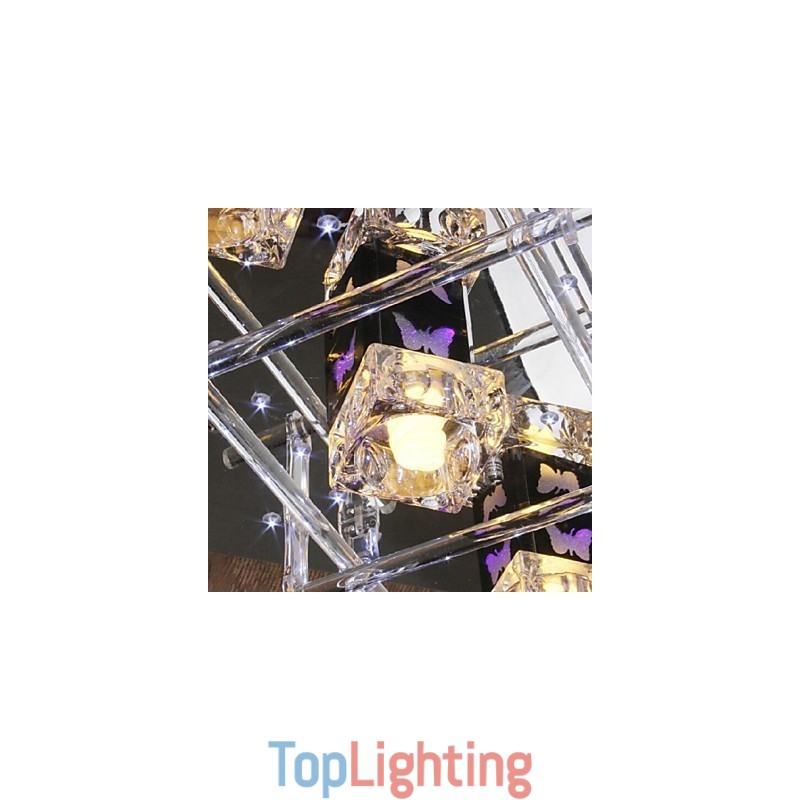 Modern Contemporary Crystal Glass Flush Mount