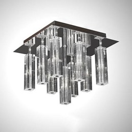 Modern Contemporary Crystal Chrome Metal Flush Mount