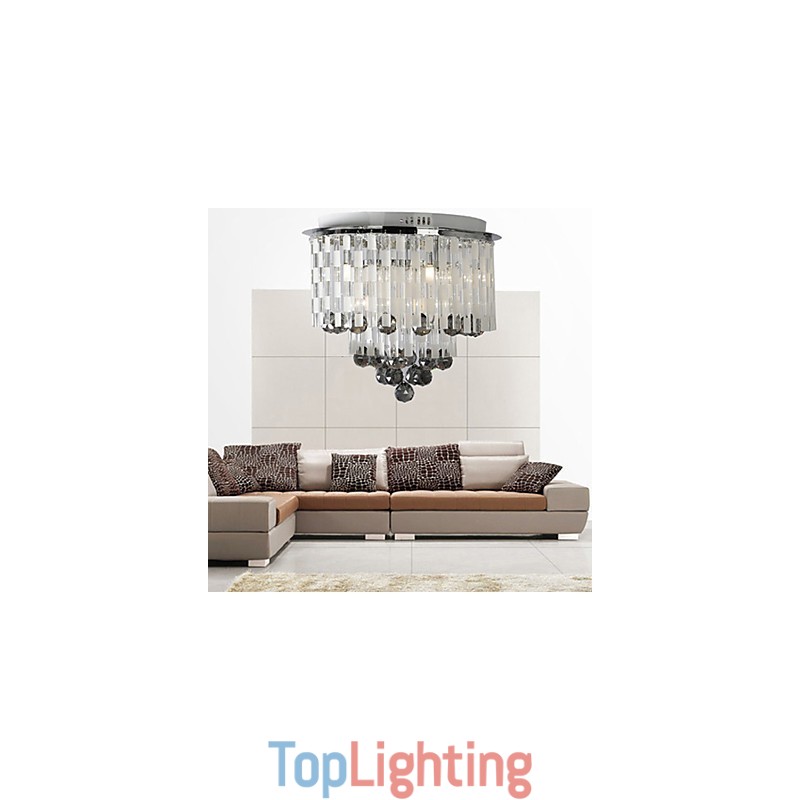 Crystal Semi Flush Mount with 8 Lights