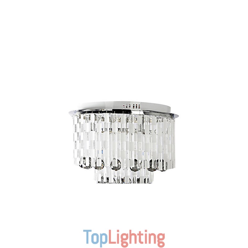 Crystal Semi Flush Mount with 8 Lights