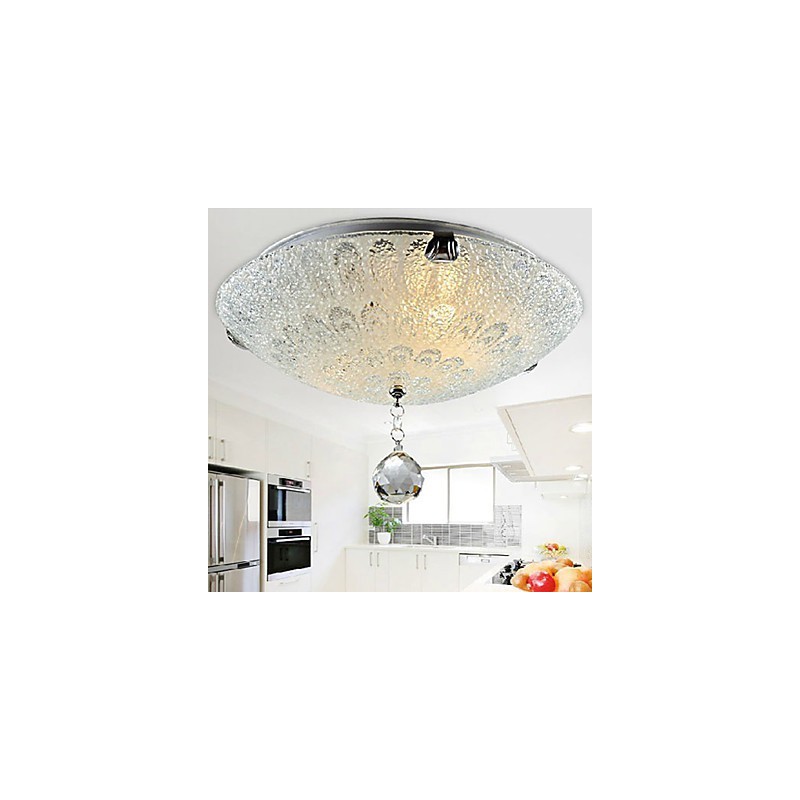 Modern Contemporary Crystal Nickel Flush Mount