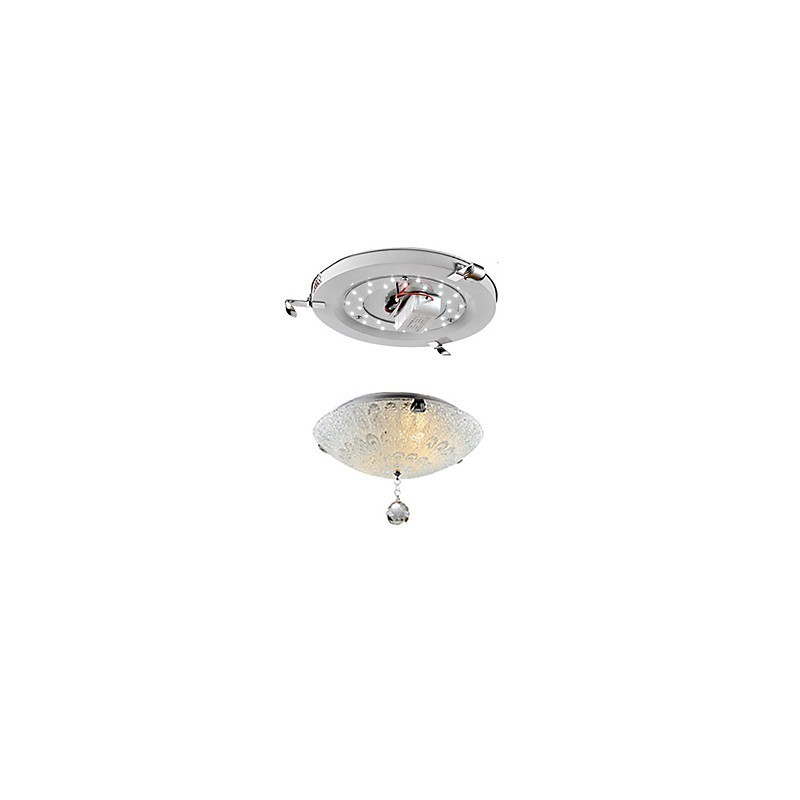 Modern Contemporary Crystal Nickel Flush Mount