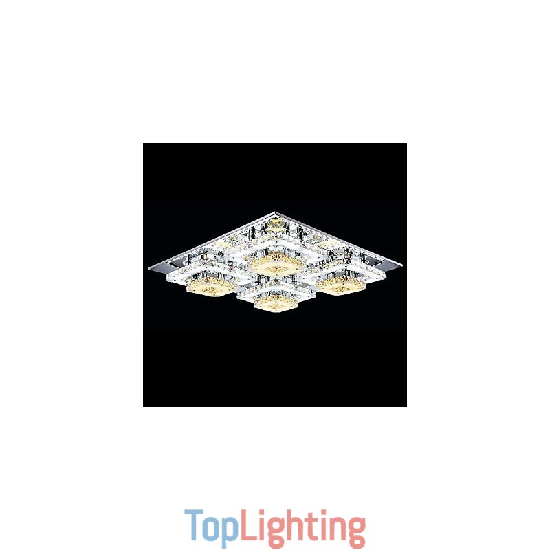 Modern Contemporary Crystal Chrome Metal Flush Mount
