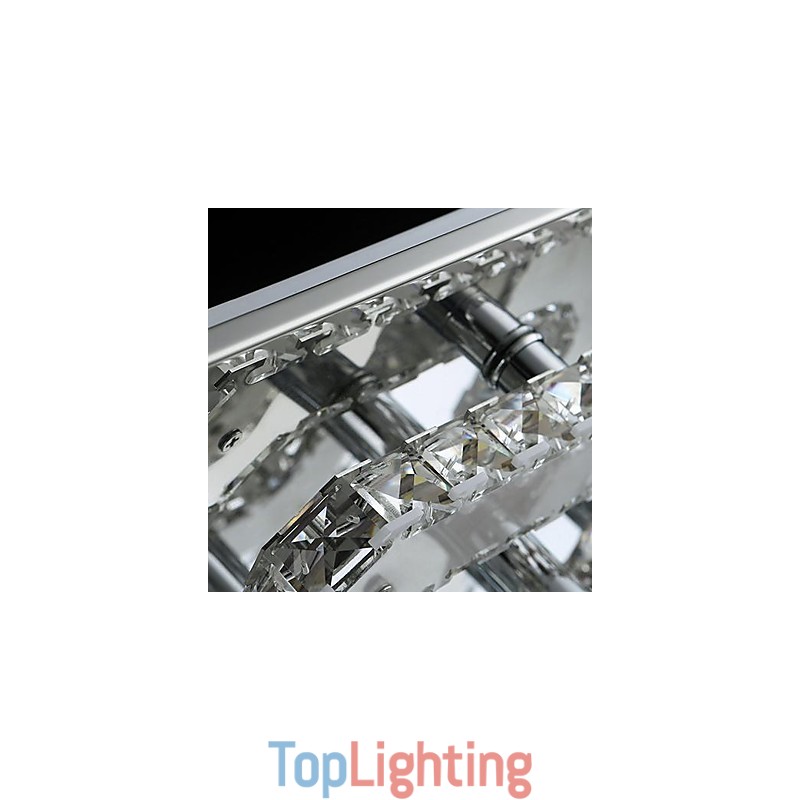 Modern Contemporary Crystal Chrome Metal Flush Mount