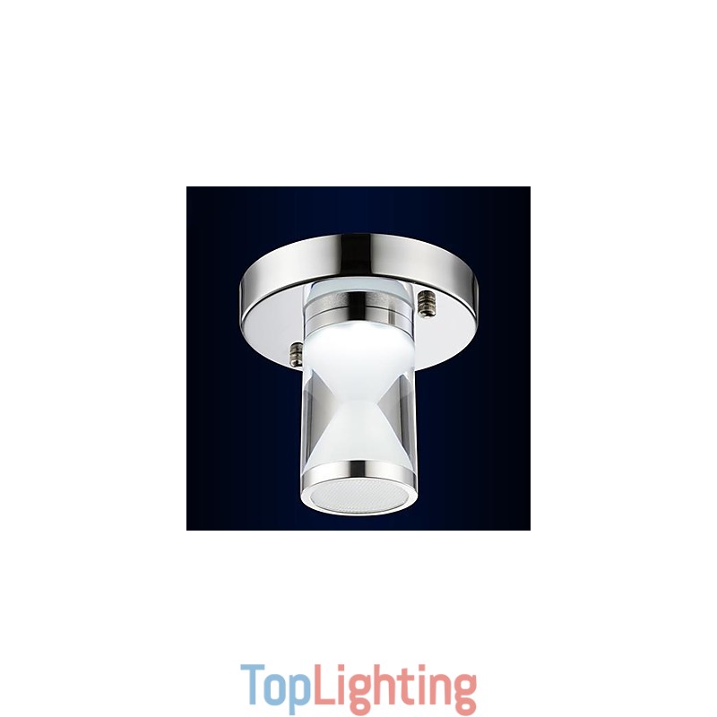 Modern Contemporary Chrome Metal Flush Mount Light