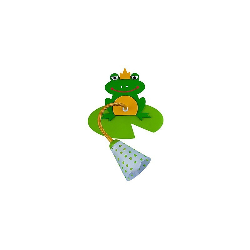 Contemporary Wood Children Wall Light with 1 Light in Frog Design