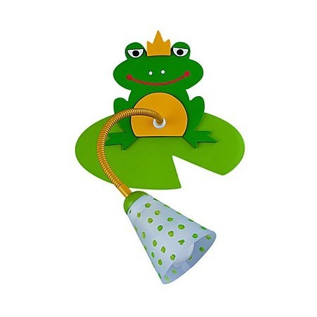 Contemporary Wood Children Wall Light with 1 Light in Frog Design Contemporary Wood Children Wall Light with 1 Light in Frog Design