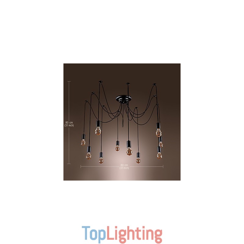 Chandelier Vintage Design Bulbs Included Living 10 Lights Pendant Light