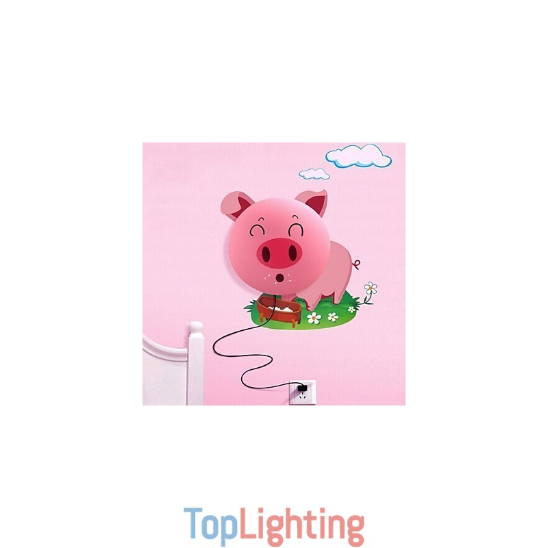 Wallpaper Wall Lamps Flower Face DIY Fun Atmosphere Nightlight Children Bedside lamp Decoration Pink Pig