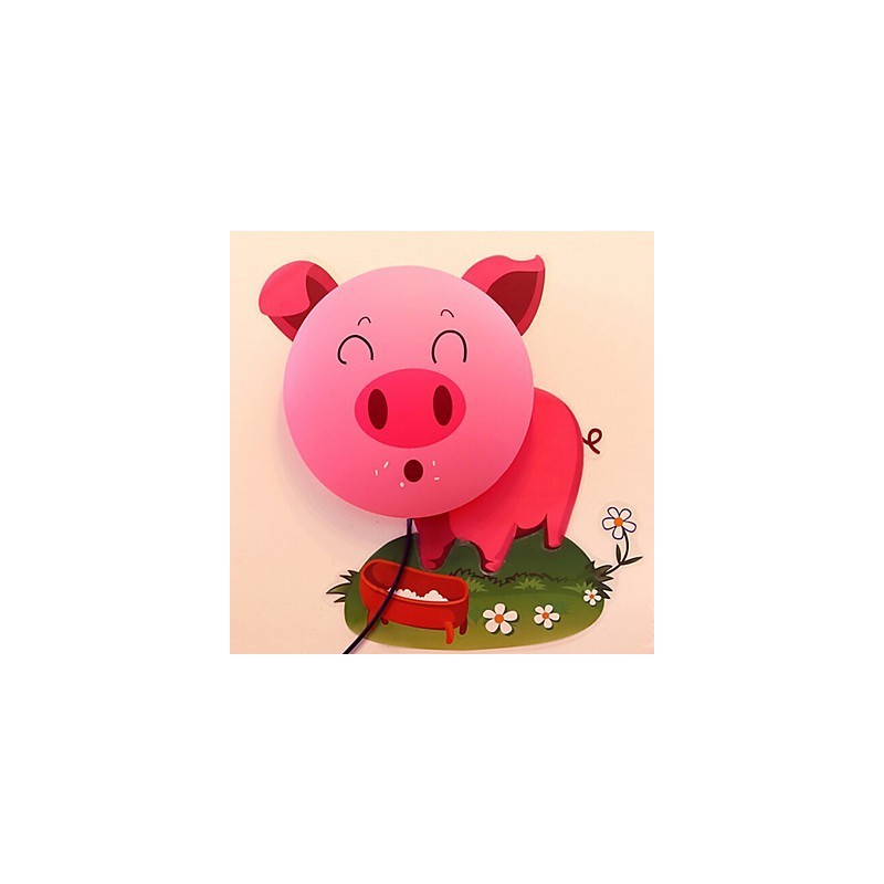 Pig High Temperature Resistant Plastic Light And 10 C Can Remove Creative 3D Wall Paper Wall Lamp