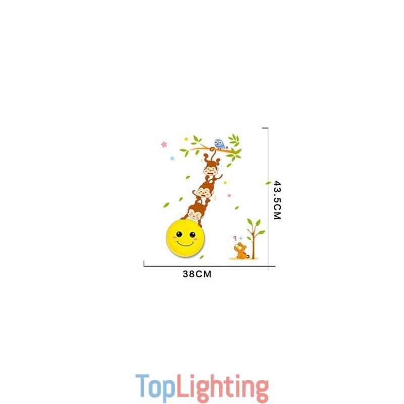 Wall stickers Monkeys light activated intelligent induction smetope adornment wall lamp