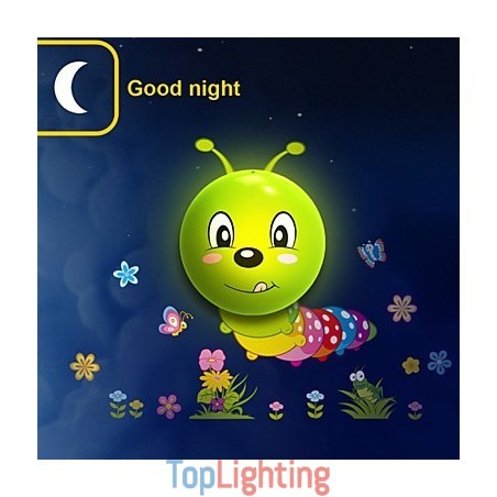 Caterpillar High Temperature Resistant Plastic Light And 10 C Can Remove Creative 3D Wall Paper Wall Lamp Caterpillar High Temperature Resistant Plastic Light And 10 C Can Remove Creative 3D Wall Paper Wall Lamp