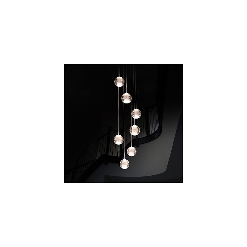 Modern Pendant Light Pendant Lamp G4 Retroifit 7 Lights Chrome Plating Crystal for Stairs Light