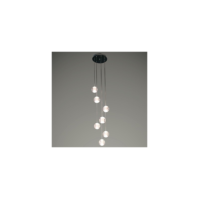 Modern Pendant Light Pendant Lamp G4 Retroifit 7 Lights Chrome Plating Crystal for Stairs Light