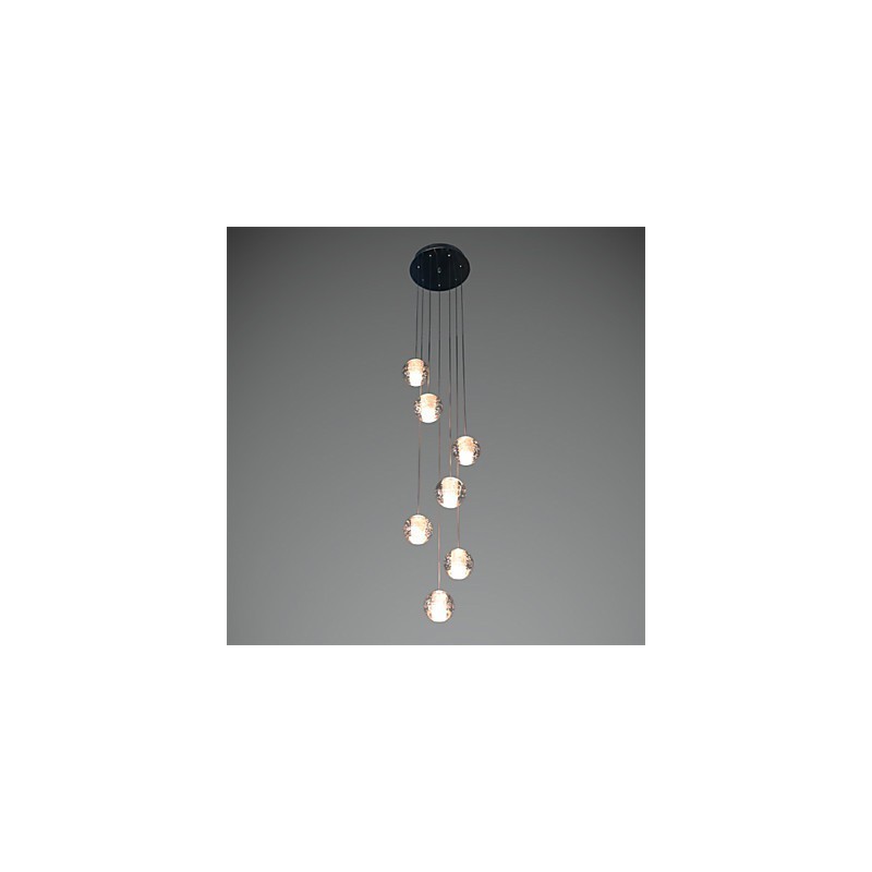 Modern Pendant Light Pendant Lamp G4 Retroifit 7 Lights Chrome Plating Crystal for Stairs Light
