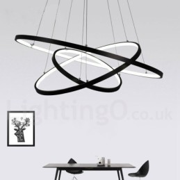 Dimmable Pendant Light with Remote Control Modern Design Three Rings