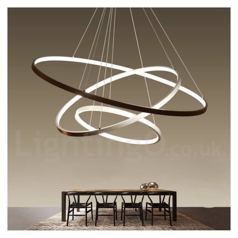 Dimmable Pendant Light with Remote Control Modern Design Three Rings