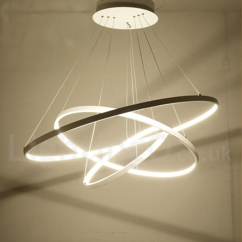 Dimmable Pendant Light with Remote Control Modern Design Three Rings