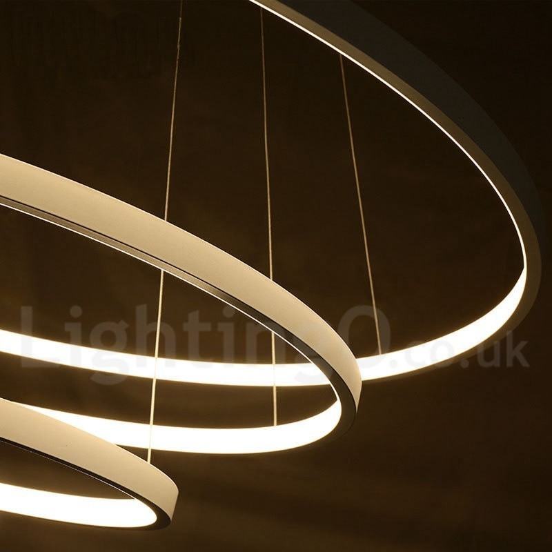 Dimmable Pendant Light with Remote Control Modern Design Three Rings