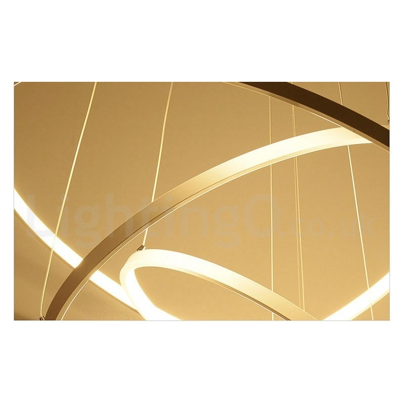 Dimmable Pendant Light with Remote Control Modern Design Three Rings