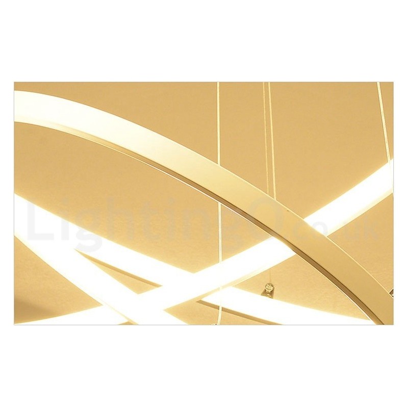 Dimmable Pendant Light with Remote Control Modern Design Three Rings