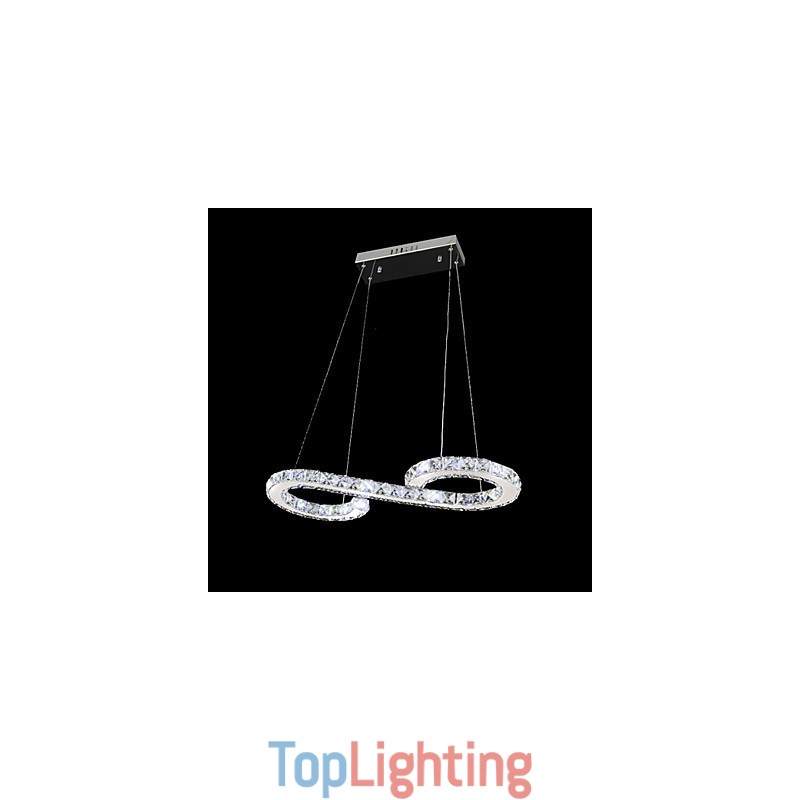 Modern Contemporary Crystal Chrome Metal Pendant Light