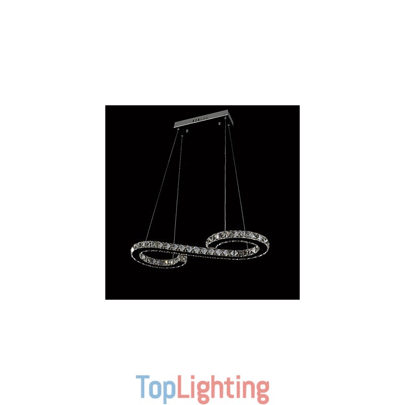 Modern Contemporary Crystal Chrome Metal Pendant Light