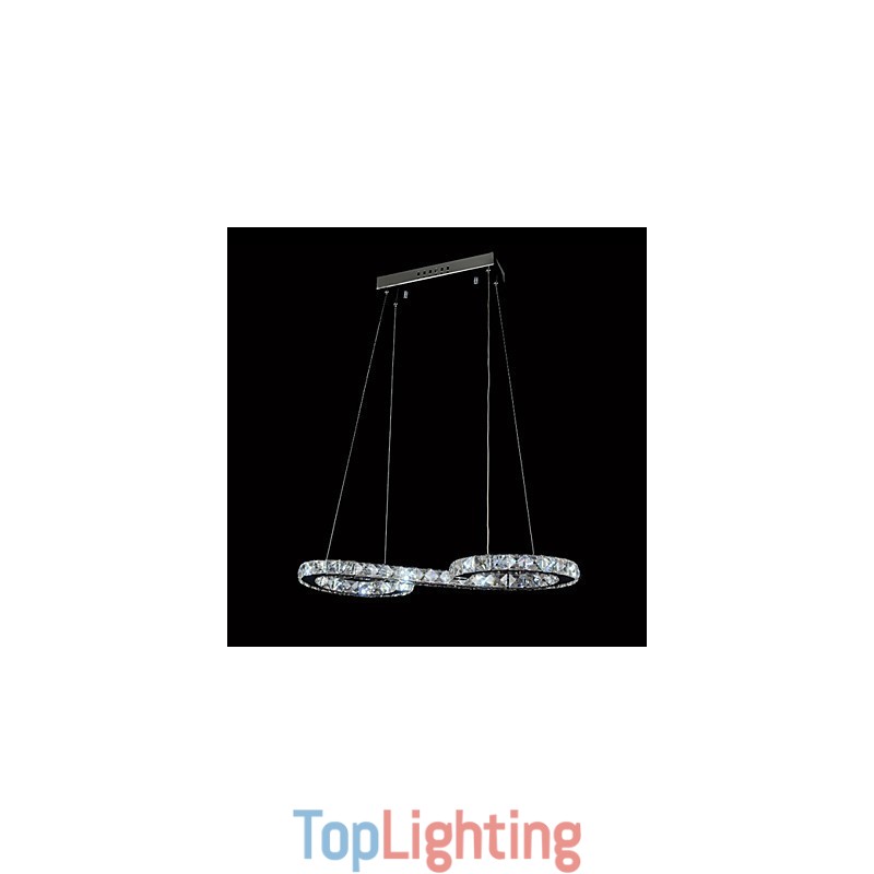Modern Contemporary Crystal Chrome Metal Pendant Light