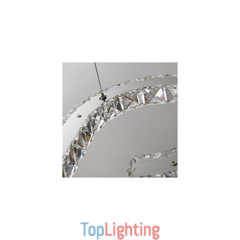 Modern Contemporary Crystal Chrome Metal Pendant Light