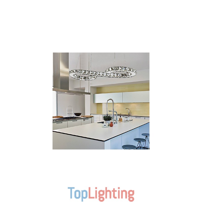 Modern Contemporary Crystal Chrome Metal Pendant Light