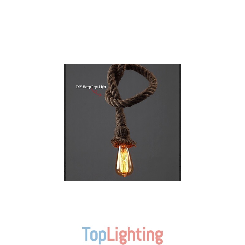 1 Light DIY Art Hemp Rope Light Creative Hemp Rope Chandelier