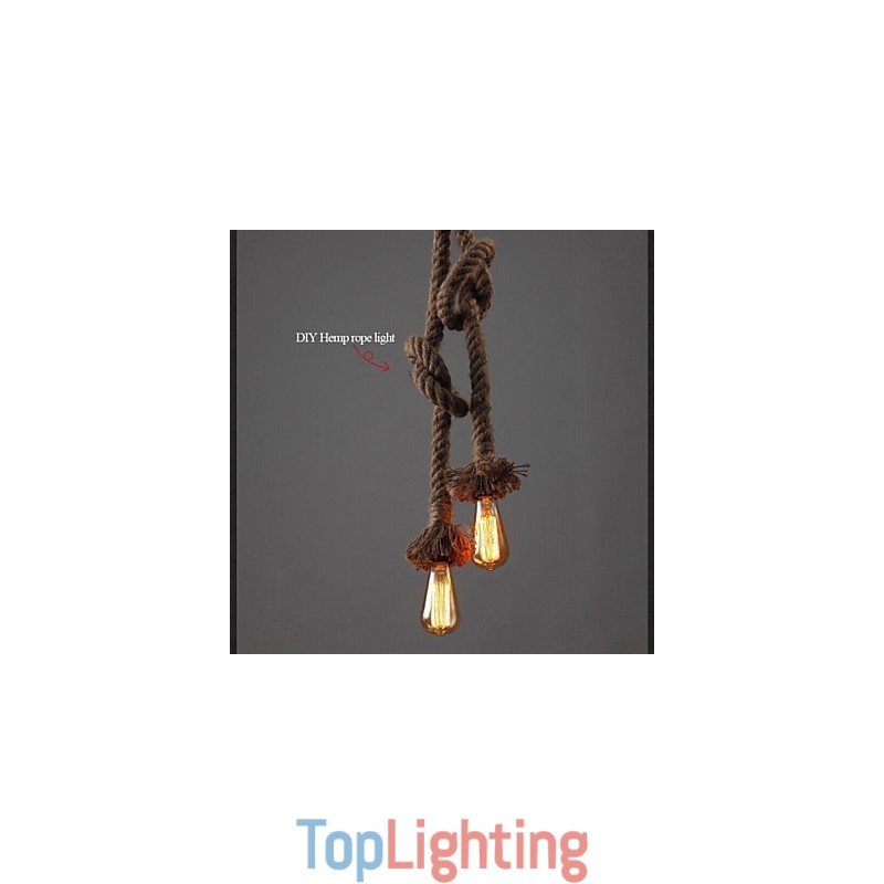 1 Light DIY Art Hemp Rope Light Creative Hemp Rope Chandelier