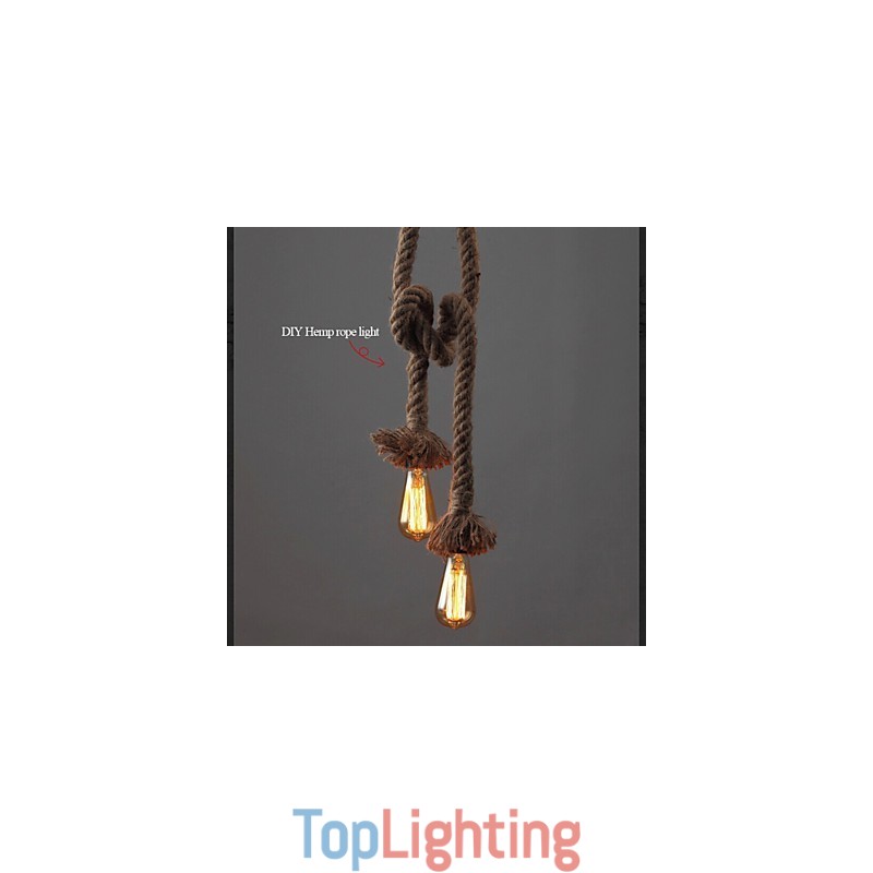 1 Light DIY Art Hemp Rope Light Creative Hemp Rope Chandelier