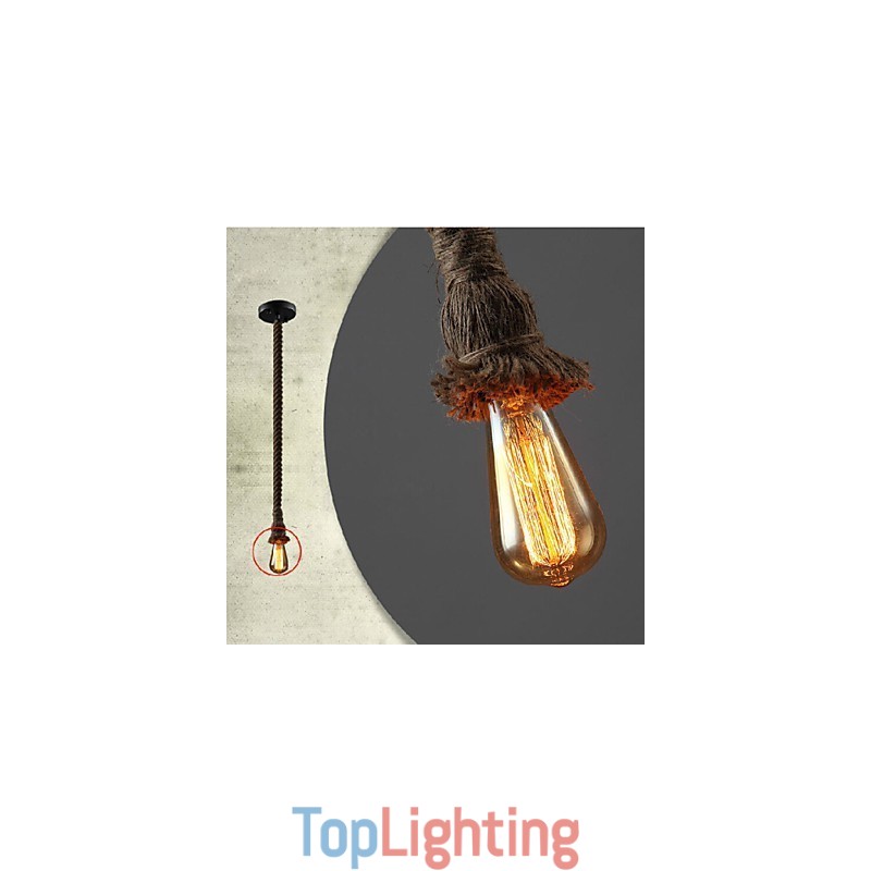 1 Light DIY Art Hemp Rope Light Creative Hemp Rope Chandelier