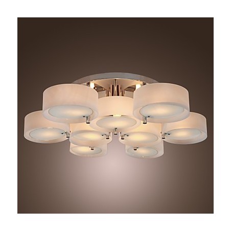 Modern Contemporary Chrome Metal Chandelier Flush Mount Modern Contemporary Chrome Metal Chandelier Flush Mount