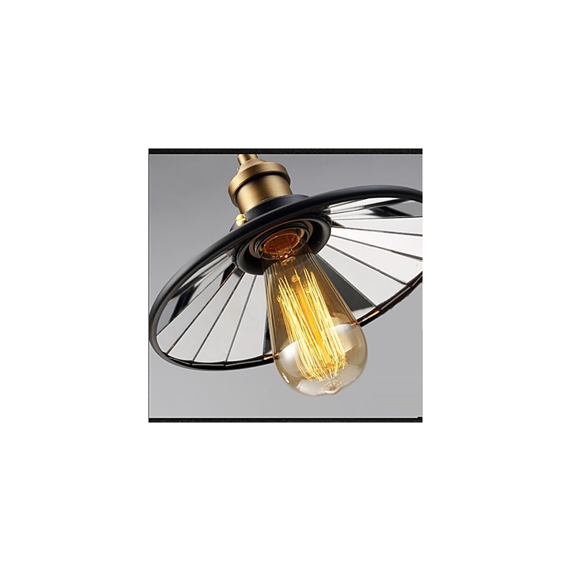 Vintage Pully Pendant Light 3 Island Foyer Metal+ Galss inside shade