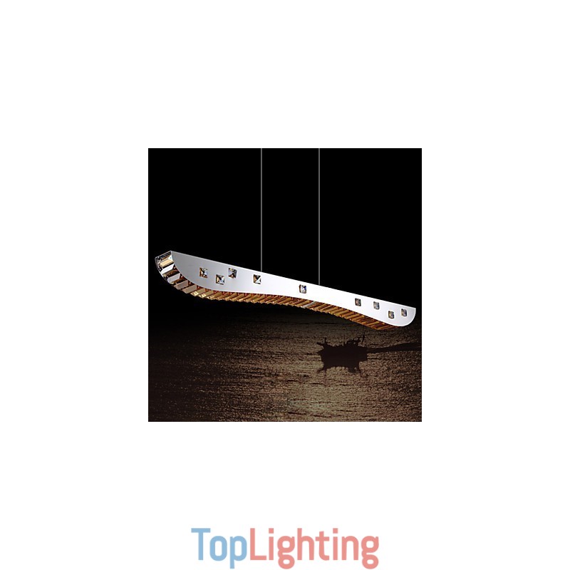 Crystal Pendant Light Chrome Metal Pendant Light Amber or Clear Crystal