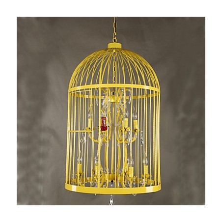 Vintage Iron Cage Staircase Lamp Chandelier Crystal Vintage Iron Cage Staircase Lamp Chandelier Crystal