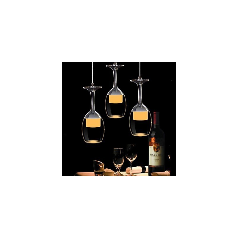 3 Light Modern Contemporary Traditional Classic Country Bowl Chrome Glass Chandelier Pendant Light
