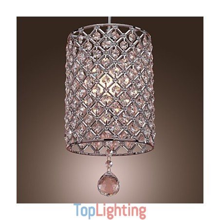 Crystal Drop Pendant Light in Cylinder Style Crystal Drop Pendant Light in Cylinder Style
