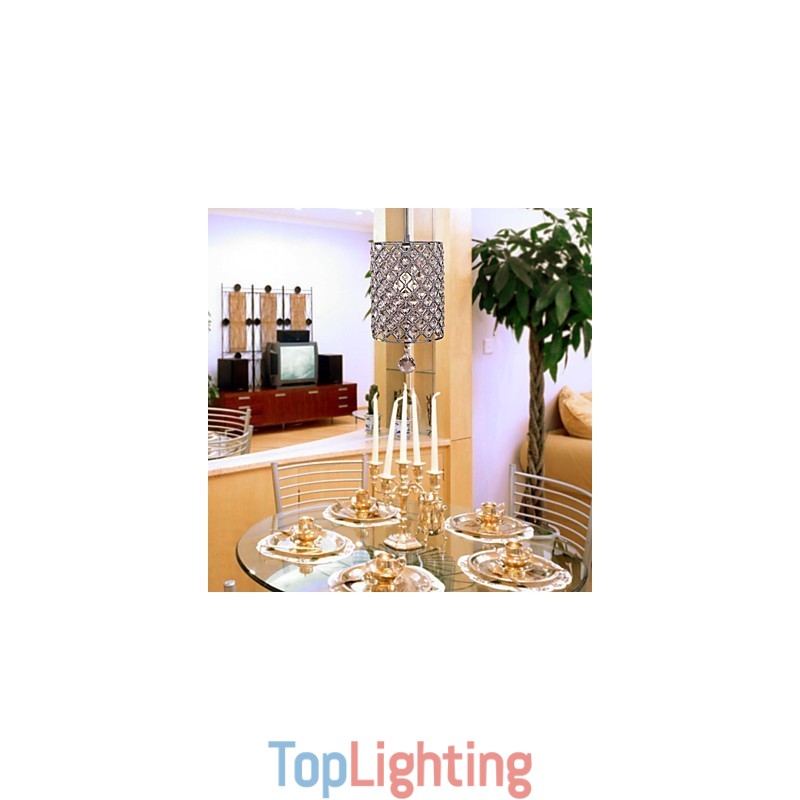 Crystal Drop Pendant Light in Cylinder Style