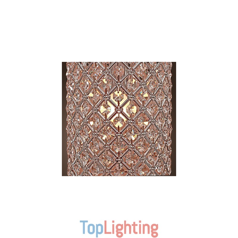 Crystal Drop Pendant Light in Cylinder Style