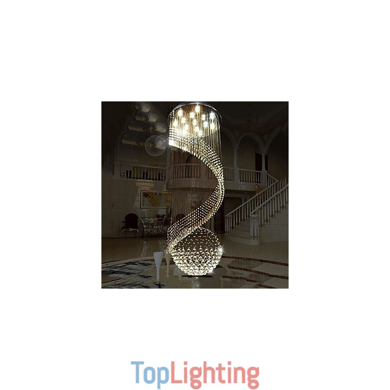 Modern Crystal Chandelier Pendant Lighting Hanging Ceiling Lamps Fixtures with Source Clear K9 Crystal